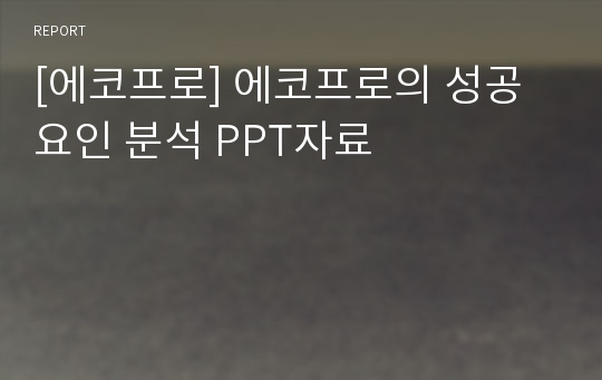 [에코프로] 에코프로의 성공요인 분석 PPT자료