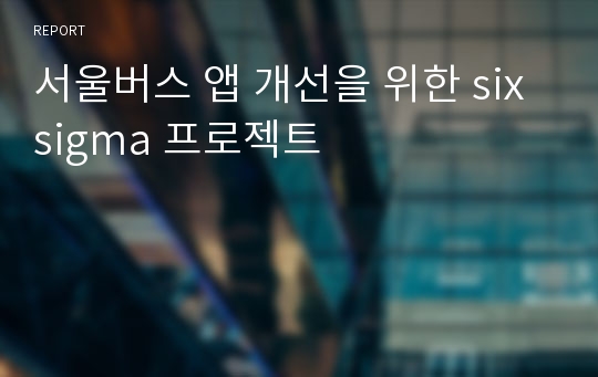 서울버스 앱 개선을 위한 six sigma 프로젝트