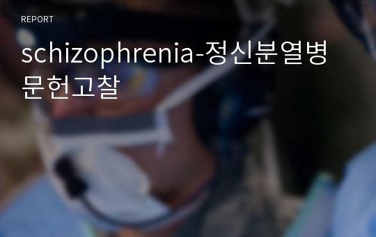 schizophrenia-정신분열병 문헌고찰