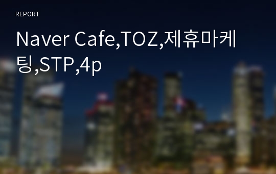 Naver Cafe,TOZ,제휴마케팅,STP,4p