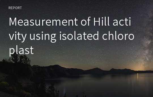 Measurement of Hill activity using isolated chloroplast