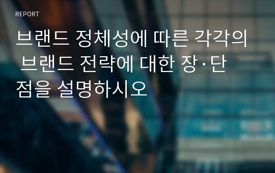 브랜드 정체성에 따른 각각의 브랜드 전략에 대한 장·단점을 설명하시오