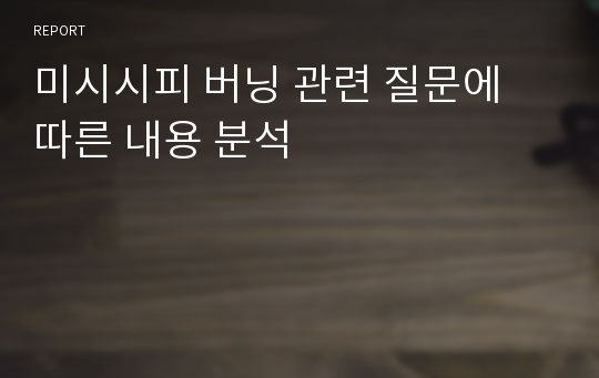 미시시피 버닝 관련 질문에 따른 내용 분석