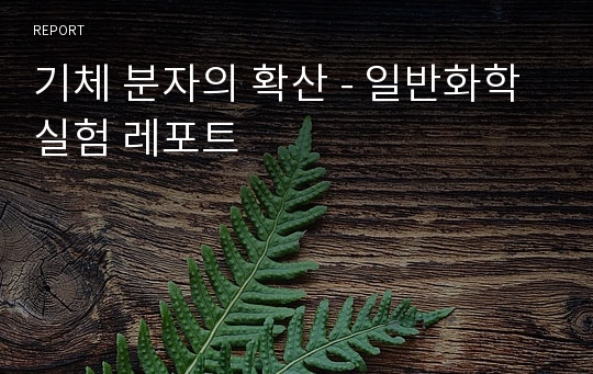 기체 분자의 확산 - 일반화학실험 레포트