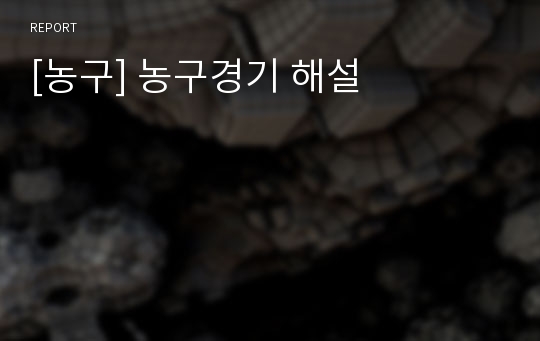 [농구] 농구경기 해설