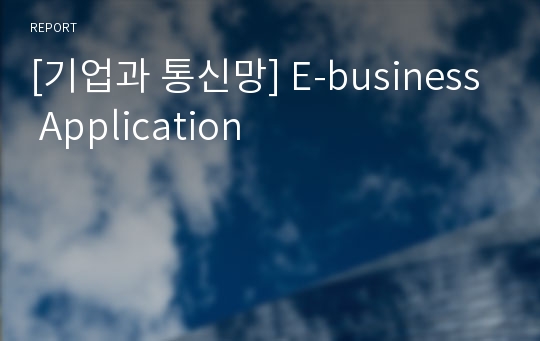 [기업과 통신망] E-business Application