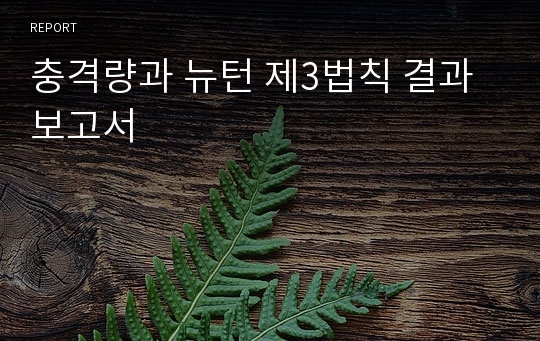 충격량과 뉴턴 제3법칙 결과보고서