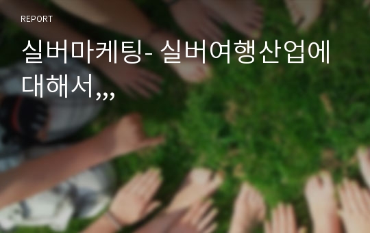 실버마케팅- 실버여행산업에 대해서,,,