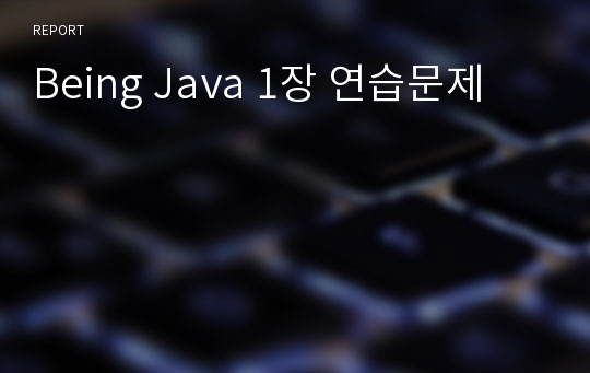Being Java 1장 연습문제
