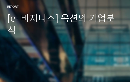 [e- 비지니스] 옥션의 기업분석