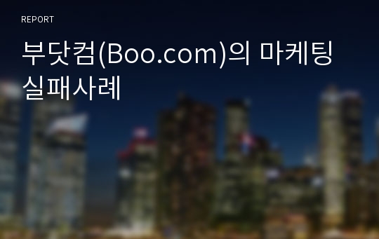 부닷컴(Boo.com)의 마케팅실패사례