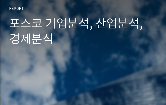 포스코 기업분석, 산업분석, 경제분석