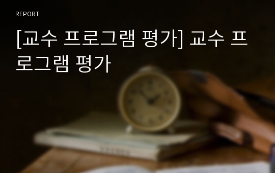 [교수 프로그램 평가] 교수 프로그램 평가