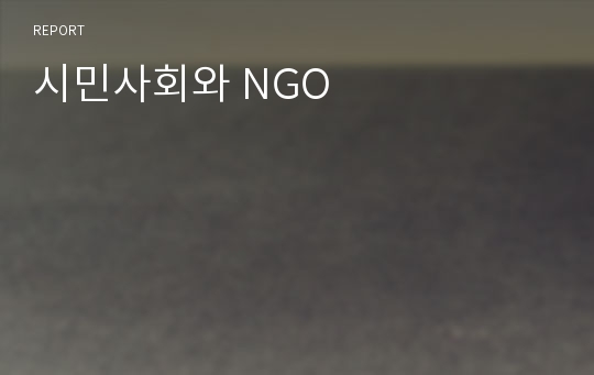 시민사회와 NGO