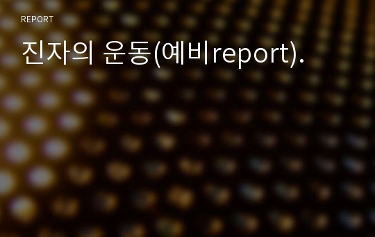 진자의 운동(예비report).