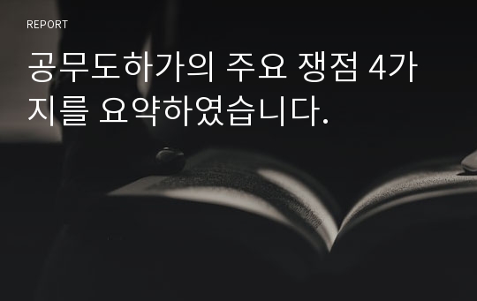 공무도하가의 주요 쟁점 4가지를 요약하였습니다.