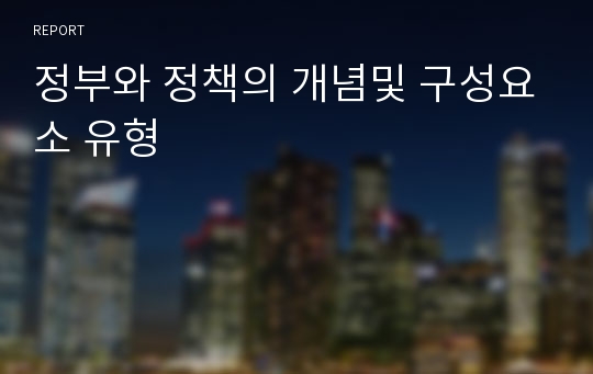 정부와 정책의 개념및 구성요소 유형