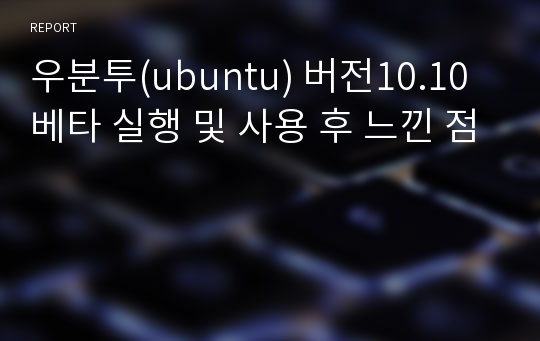 우분투(ubuntu) 버전10.10 베타 실행 및 사용 후 느낀 점