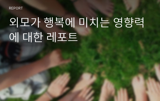 외모가 행복에 미치는 영향력에 대한 레포트