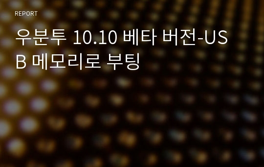 우분투 10.10 베타 버전-USB 메모리로 부팅