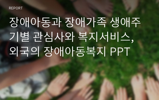 장애아동과 장애가족 생애주기별 관심사와 복지서비스, 외국의 장애아동복지 PPT