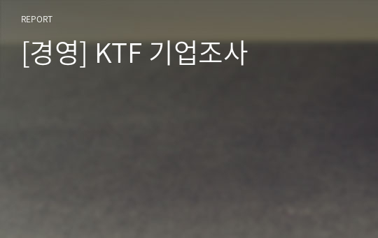 [경영] KTF 기업조사