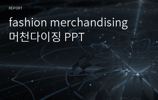 fashion merchandising 머천다이징 PPT