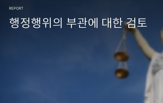 행정행위의 부관에 대한 검토