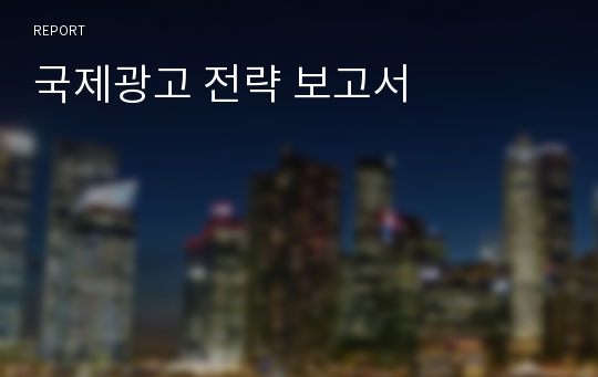 국제광고 전략 보고서