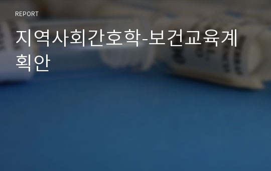 지역사회간호학-보건교육계획안