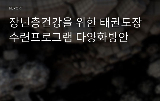 장년층건강을 위한 태권도장수련프로그램 다양화방안