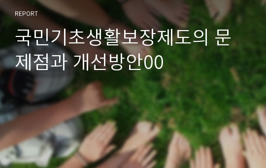 국민기초생활보장제도의 문제점과 개선방안00