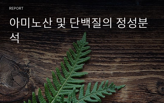 아미노산 및 단백질의 정성분석