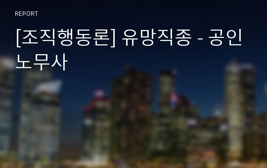 [조직행동론] 유망직종 - 공인노무사