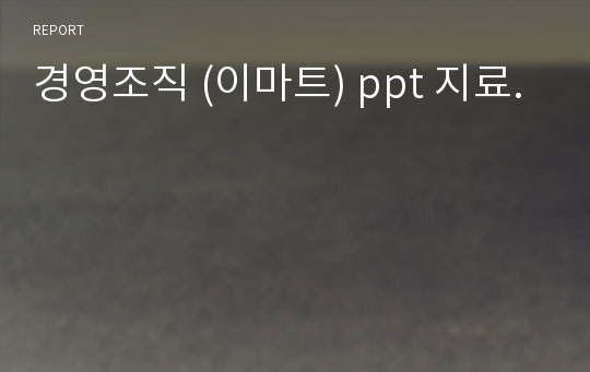 경영조직 (이마트) ppt 지료.