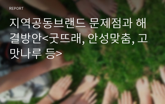 지역공동브랜드 문제점과 해결방안&lt;굿뜨래, 안성맞춤, 고맛나루 등&gt;