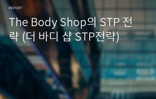 The Body Shop의 STP 전략 (더 바디 샵 STP전략)