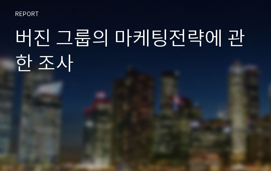 버진 그룹의 마케팅전략에 관한 조사