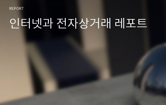 인터넷과 전자상거래 레포트