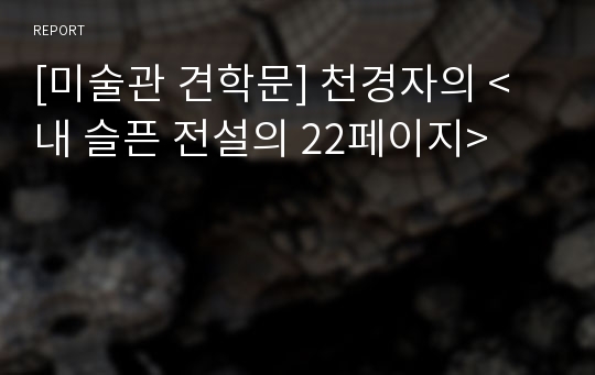 [미술관 견학문] 천경자의 &lt;내 슬픈 전설의 22페이지&gt;