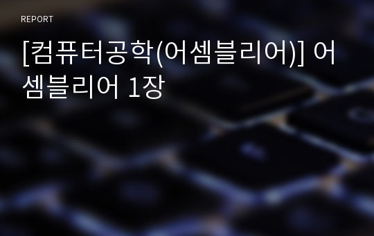 [컴퓨터공학(어셈블리어)] 어셈블리어 1장