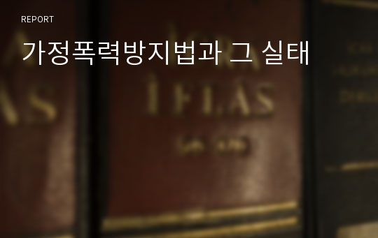 가정폭력방지법과 그 실태