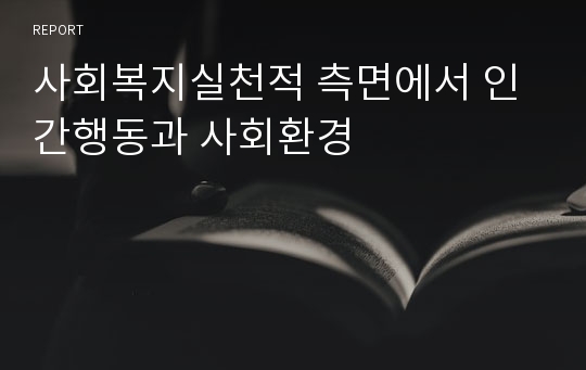 사회복지실천적 측면에서 인간행동과 사회환경