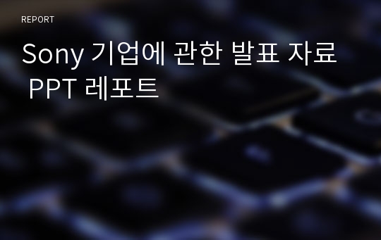 Sony 기업에 관한 발표 자료 PPT 레포트