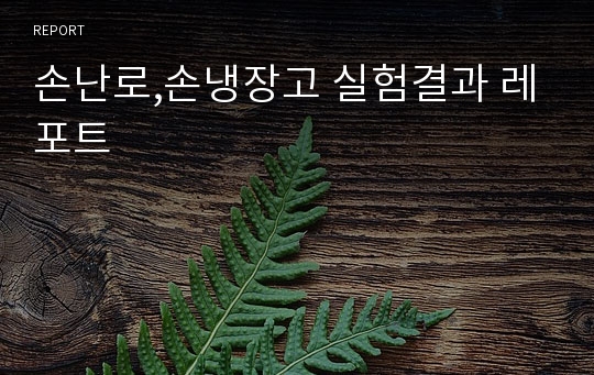 손난로,손냉장고 실험결과 레포트