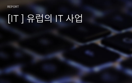 [IT ] 유럽의 IT 사업