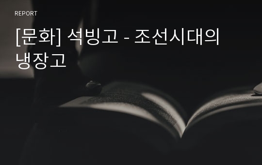 [문화] 석빙고 - 조선시대의 냉장고