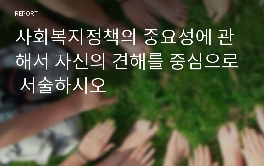 사회복지정책의 중요성에 관해서 자신의 견해를 중심으로 서술하시오