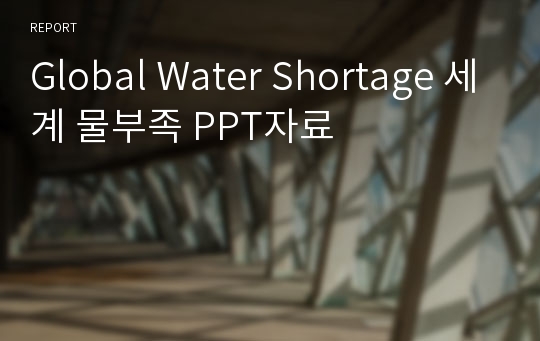 Global Water Shortage 세계 물부족 PPT자료