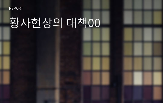 황사현상의 대책00